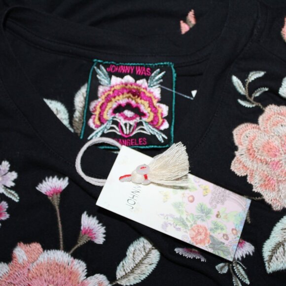 NWT Johnny Was Biya JWLA 3J Workshop Embroidered Vienna Kimono Sleeve Top Tee - Picture 2 of 7